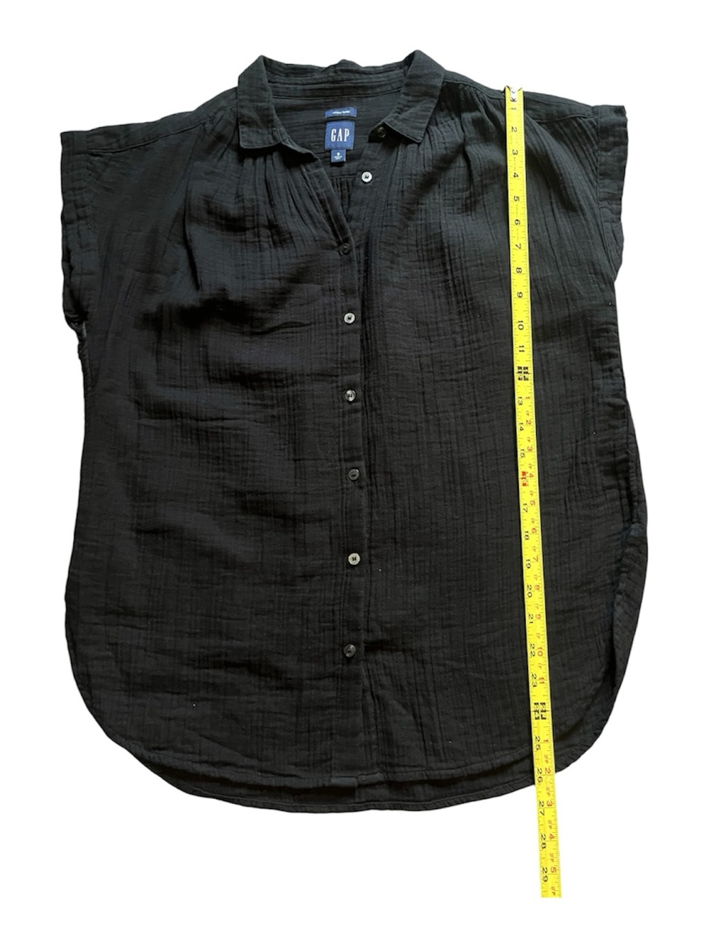 GAP Black Short-Sleeve Button-Front 100% cotton Women’s Shirt